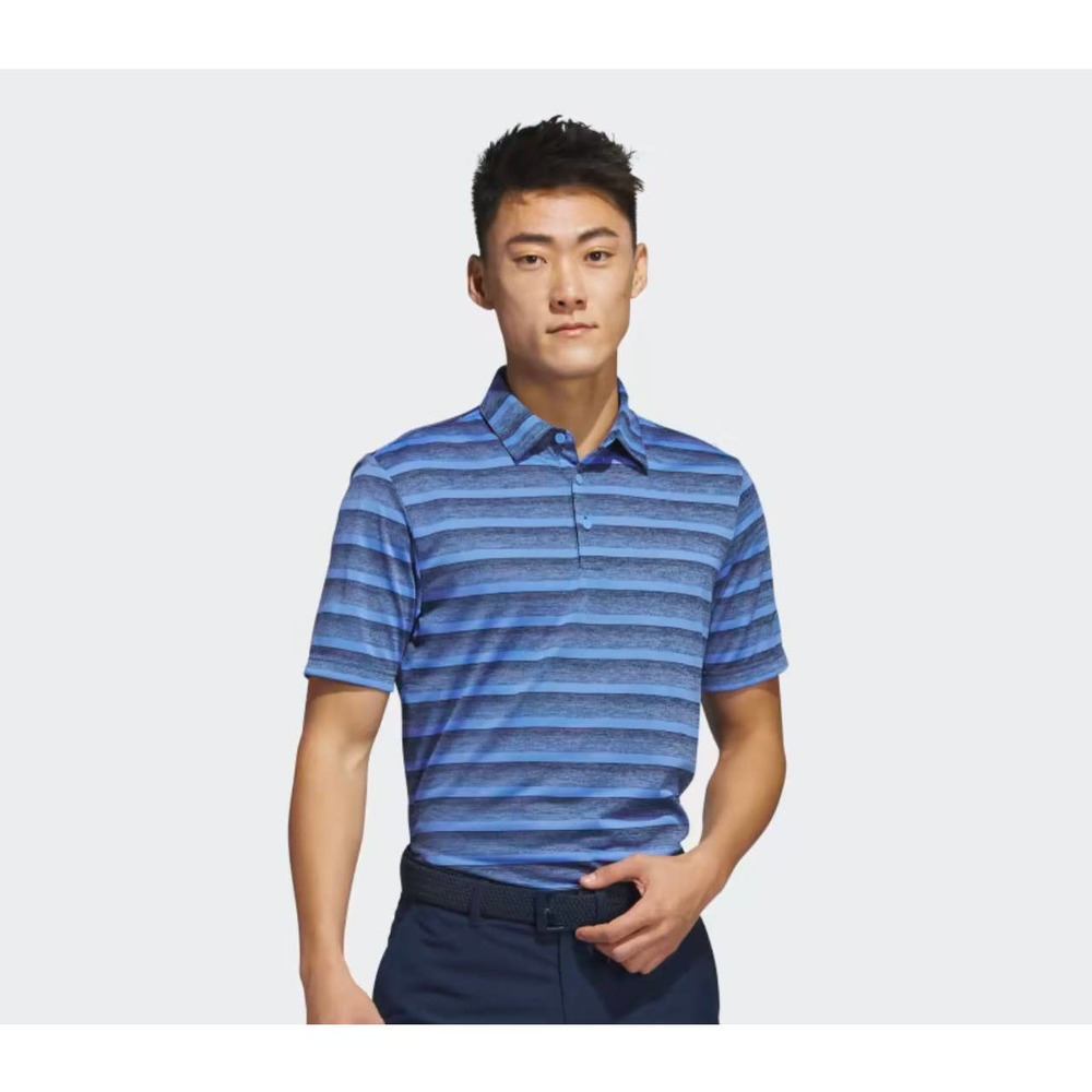 Adidas Golf Men's Two-Color Striped Polo Shirt SZ: XXL FUSHION BLUE NWT MSRP $60